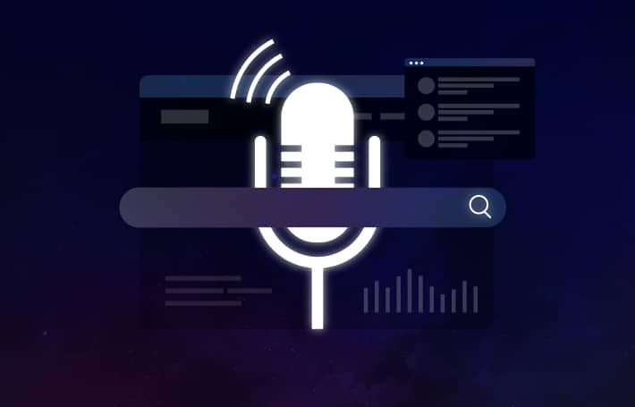 Graphic showing Voice Search Optimization imagery