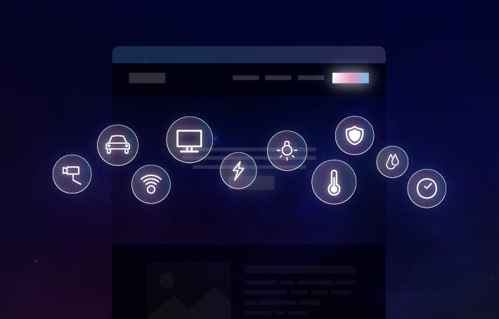 Graphic showing Internet of Things (IoT) imagery